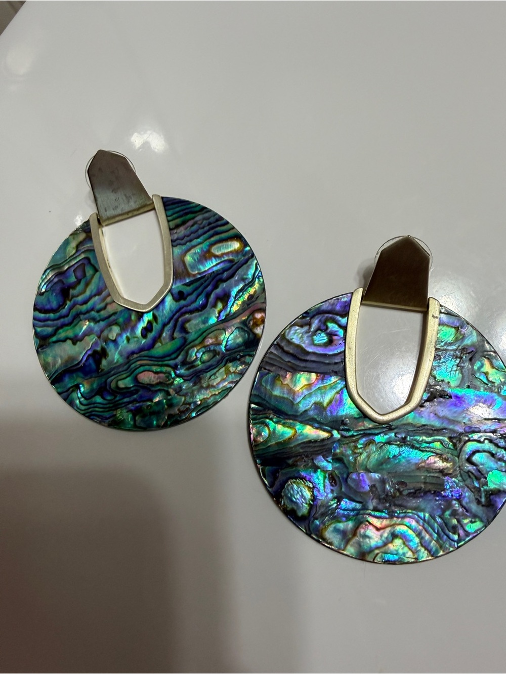 Kendra Scott Diane statement earrings in Abalone Shell
